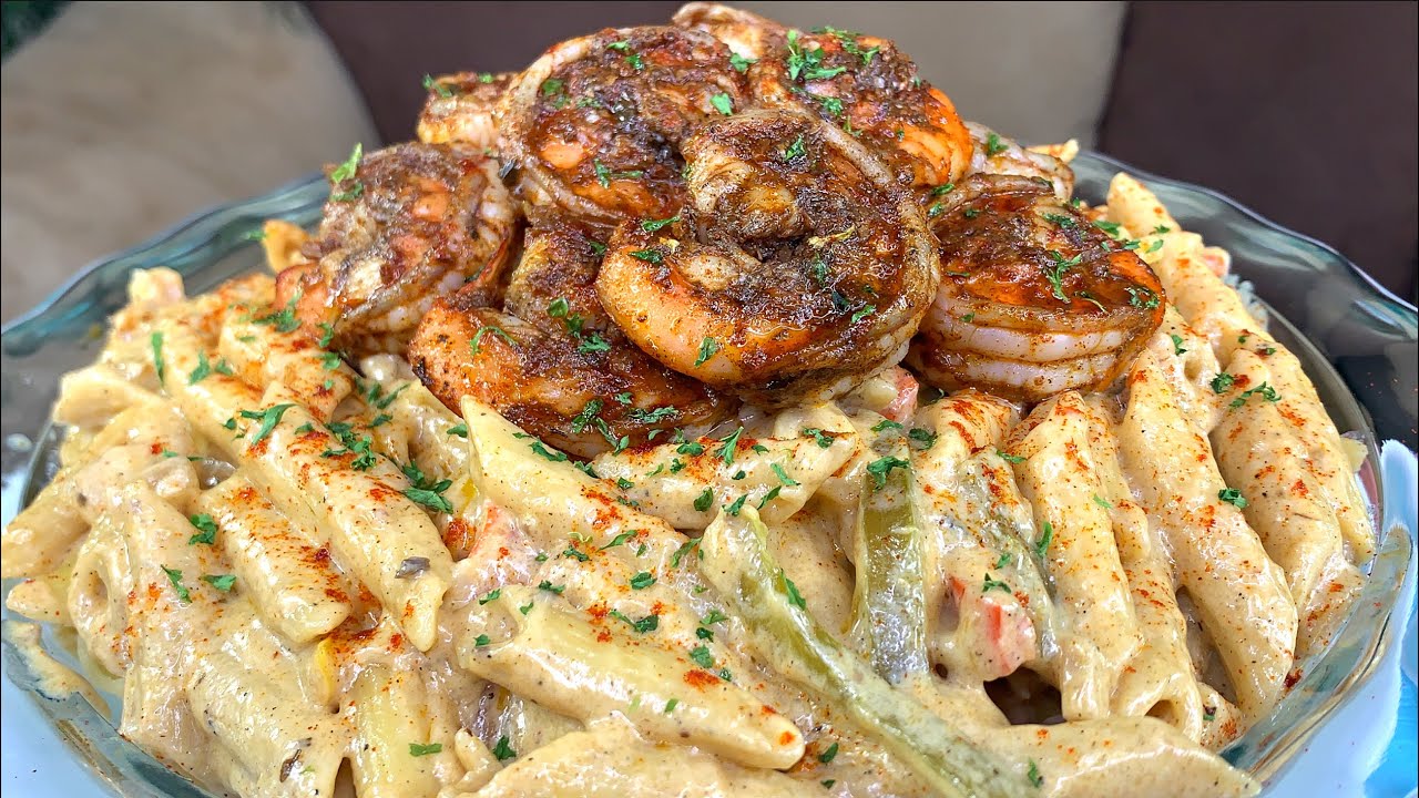 HOW TO MAKE RASTA PASTA WITH SHRIMP!