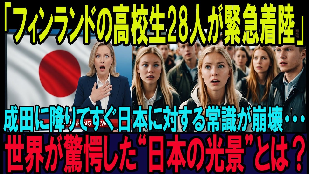【海外の反応】フィンランドの天才高校生28人が成田に緊急着陸。日本文化に触れて教育観が崩壊…「僕たちは“間違った教育”を受けてきた」