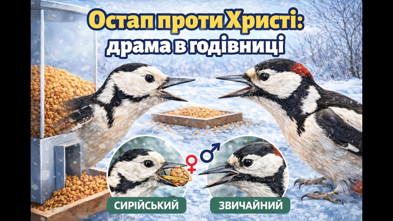 Остап проти Христі: драма в годівниці 🪵🐦