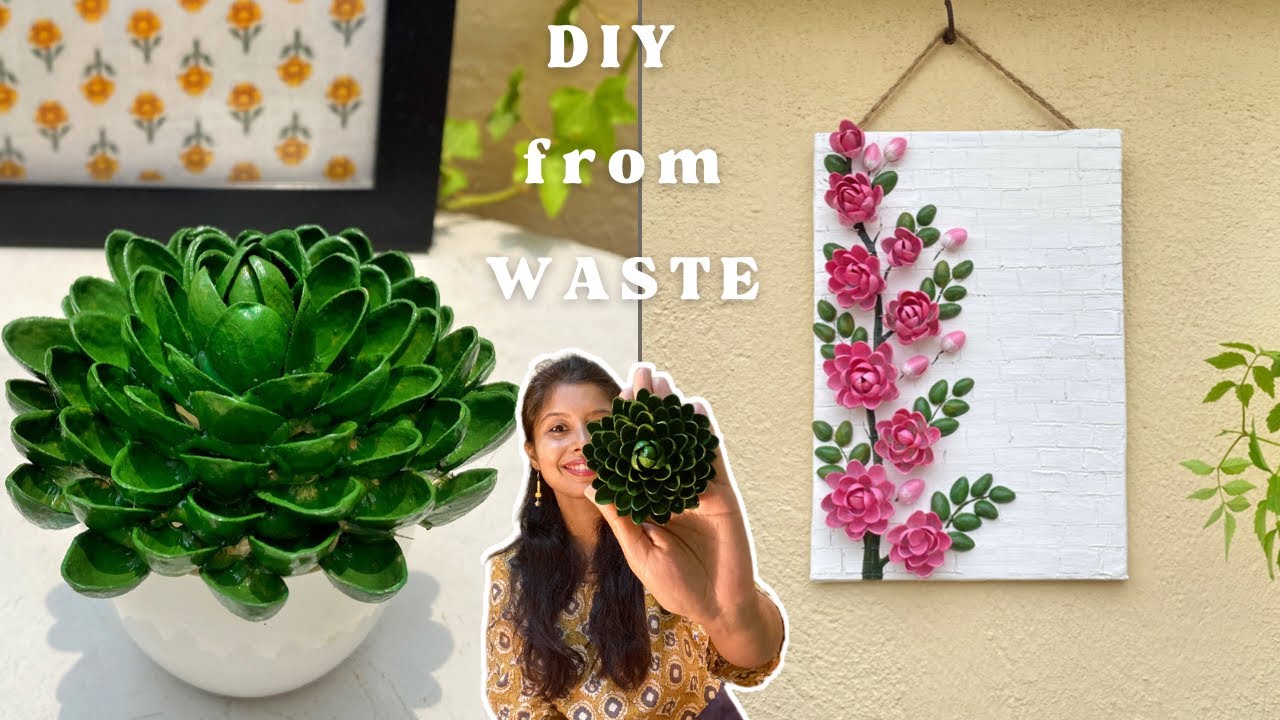 Home Decor DIY from Waste Materials | Pista Shell Crafts