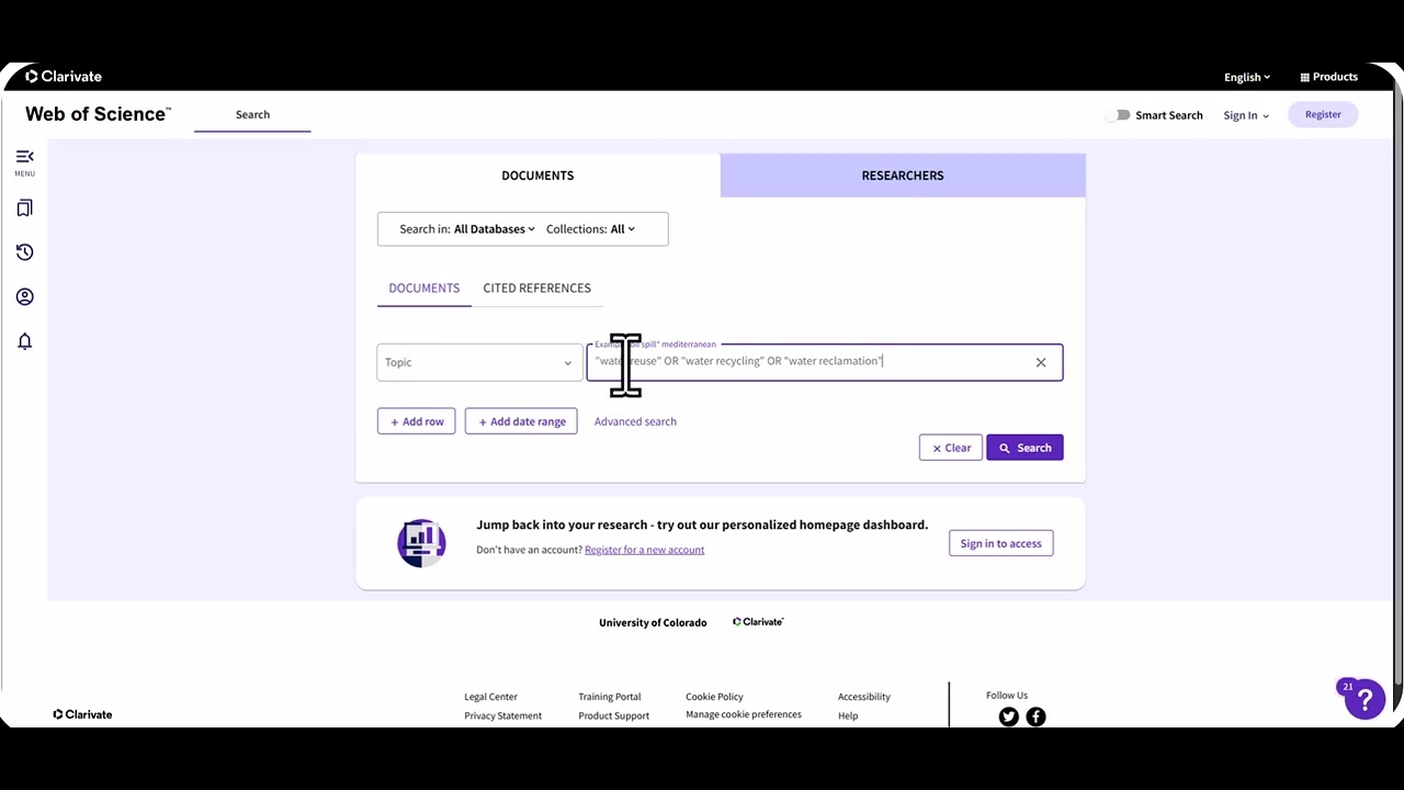 Find research articles with Web of Science