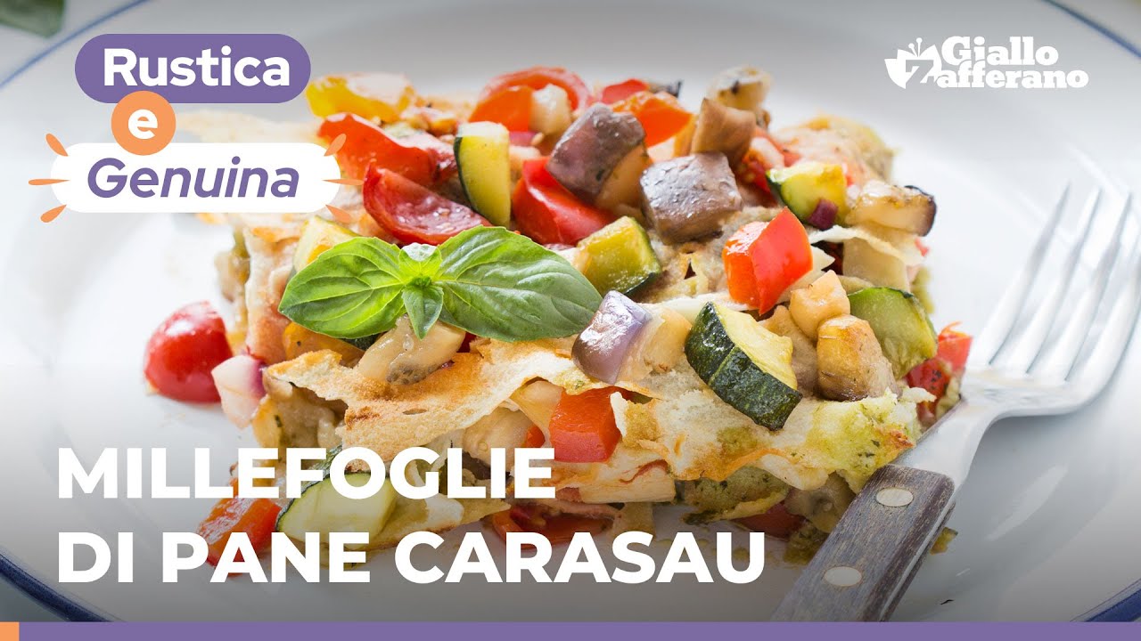 САРДИНСКАЯ ЛЕПЕШКА МИЛЬФЕЙ - ПРОСТОЕ И ВКУСНОЕ ВЕГЕТАРИАНСКОЕ ОСНОВНОЕ БЛЮДО! 😋🧀🥒🍆