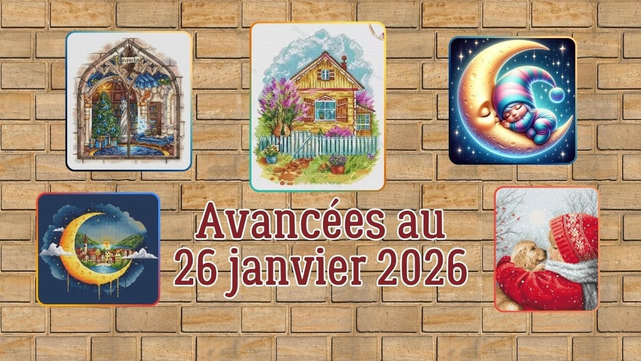 Avancées au 26 janvier 2026 #flosstube #crossstitch #pointdecroix #puntodecruz