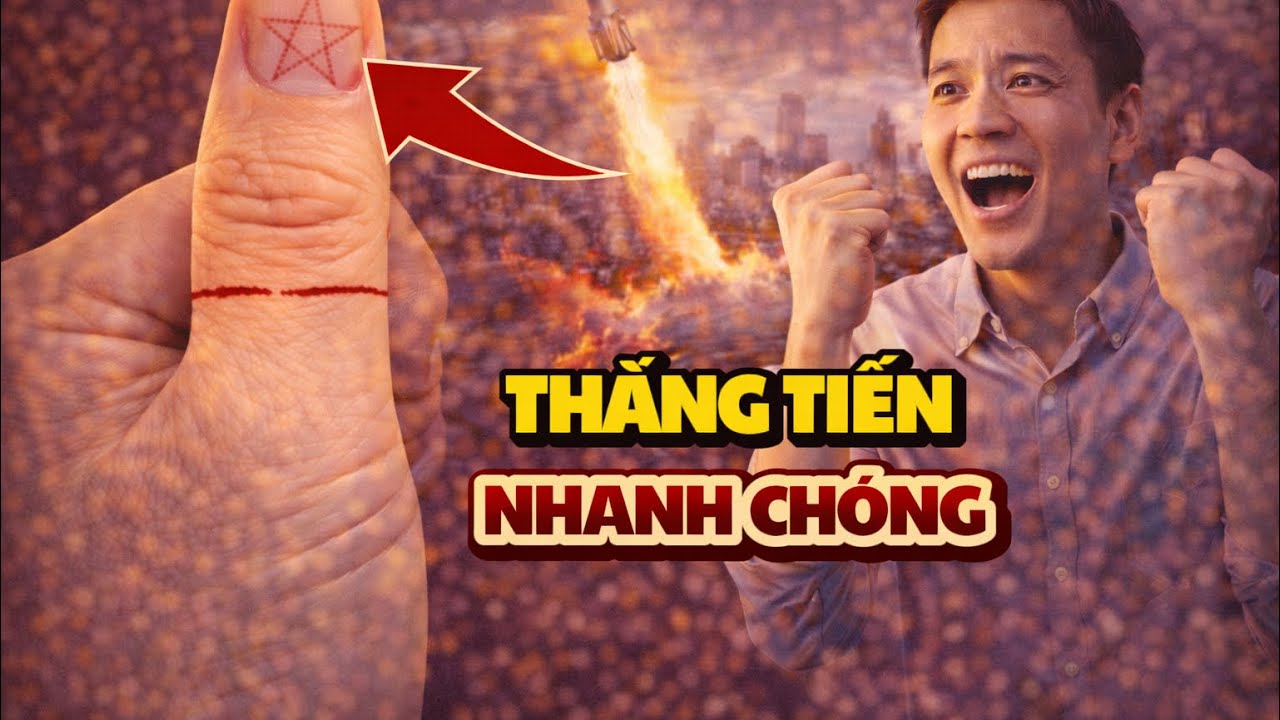 Vân trên ngón tay cái hình sao – Sự nghiệp sẽ thăng tiến nhanh chóng.