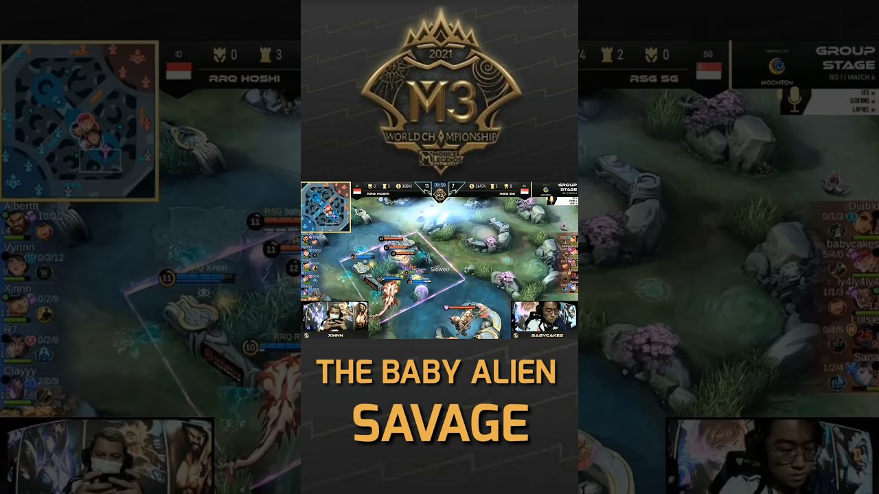 RRQ Alberttt The Baby Alien, First Savage In M3 World Championship MLBB #shorts