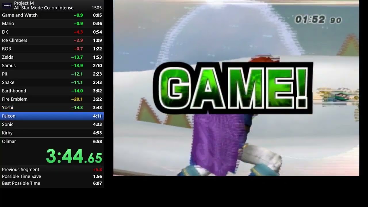 Project M All-Star Co-op Intense Speedrun (6:49.16 RTA) [WR]