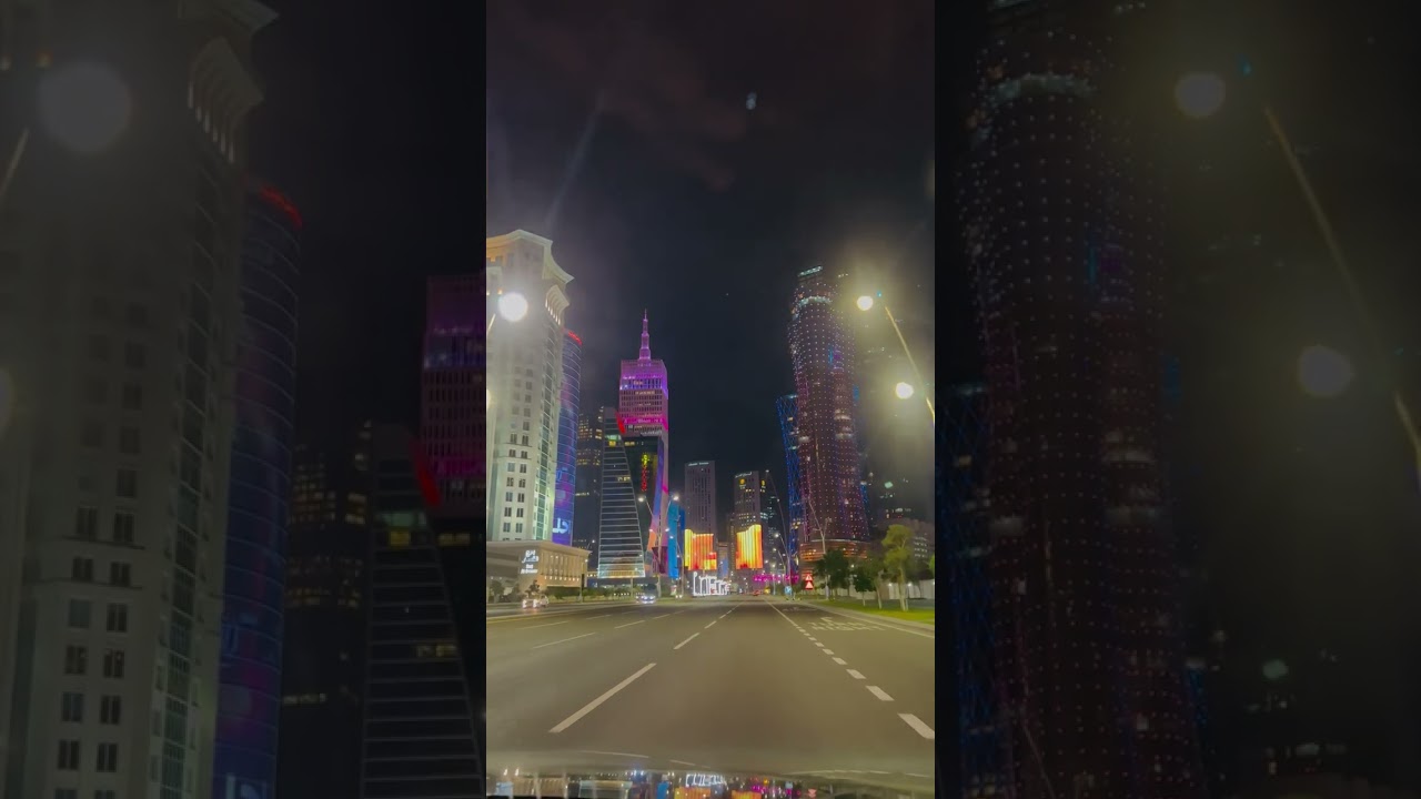 Night Driving in Doha, Qatar 4K | West Bay