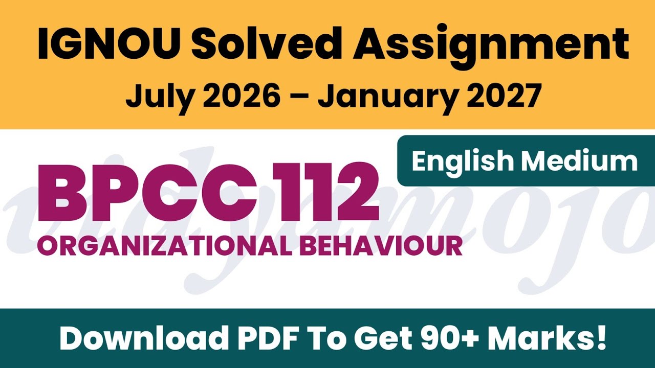 IGNOU BPCC 112 Solved Assignment 2026-27 English Medium PDF Download | BAPCH BA Psychology