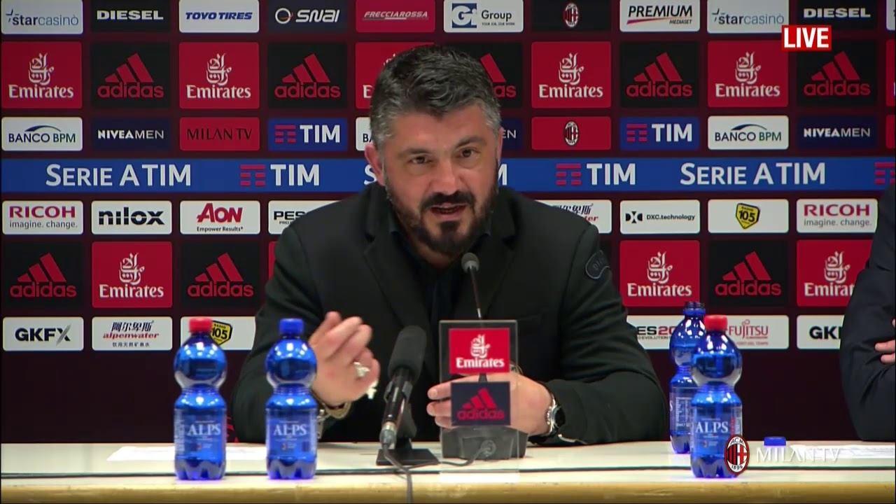 Gattuso conferenza post Milan - Sassuolo 1-1 [FULL HD] 08.04.2018