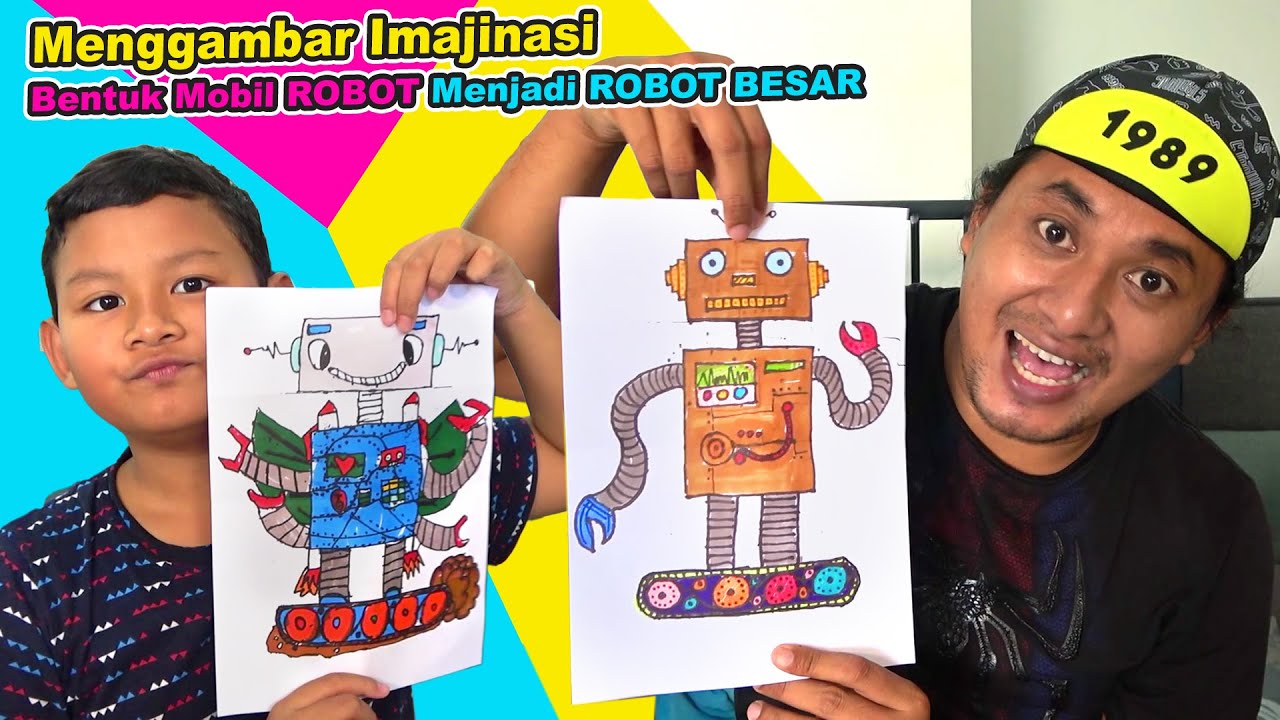 Menggambar Bentuk Robot Unik Dan Lucu