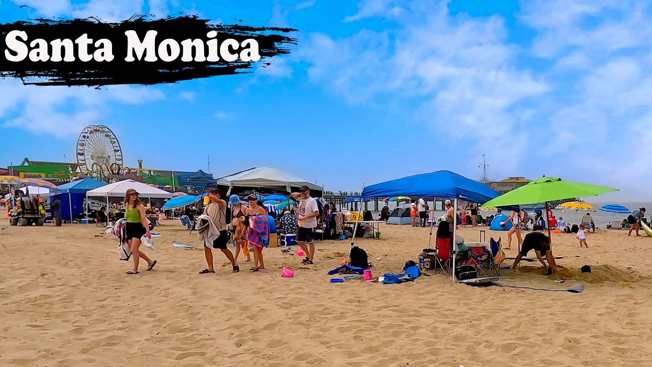 Ocean Front Walk to Downtown Santa Monica Virtual Walking Tour in Los Angeles, California, USA 2023