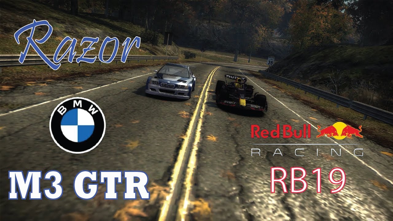 Formula 1 RB19 Red bull racing team VS Razor BMW M3 GTR - Need for speed most wanted mod
