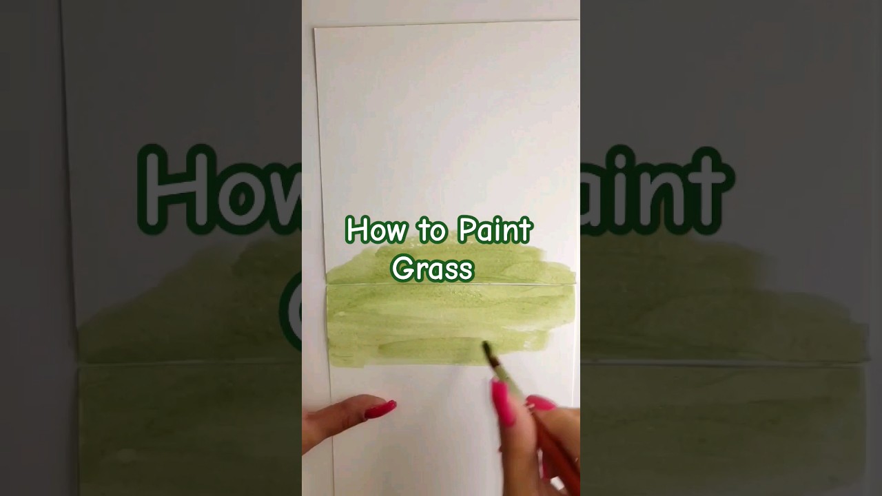 Super Easy Grass Tutorial 🌿 #shorts #shortsart #art #painting #tutorial #watercolor