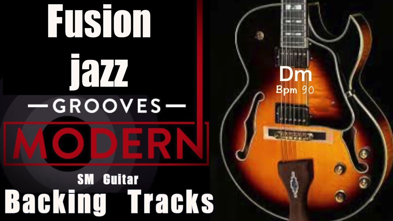FUSION JAZZ Guitar Backing (Dm) 90 bpm wit sort full track