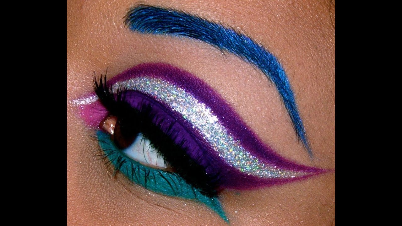 Purple, Turquoise, Glitter, and Blue Brows!