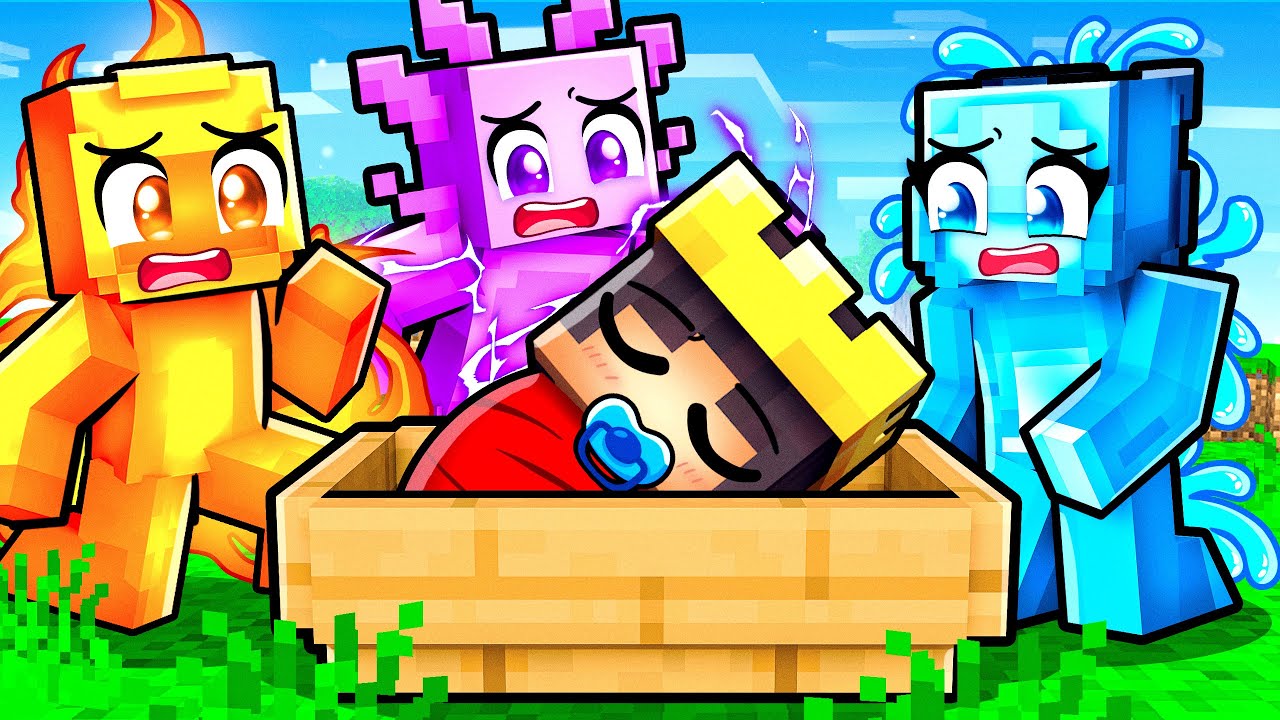 Baby Mongo Adopted by Elementals Sad Story in Minecraft...