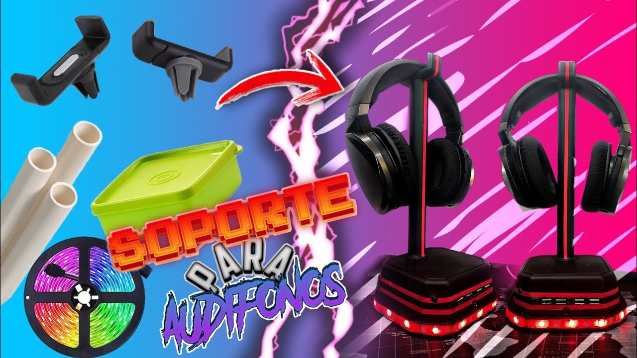 💡IDEA GAMER // COMO HACER SOPORTE PARA AUDIFONOS CON ILUMINACION RGB 🎮