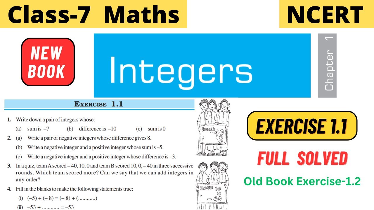 Class 7 Maths NCERT Chapter 1 Integers Exercise 1.1 full solved