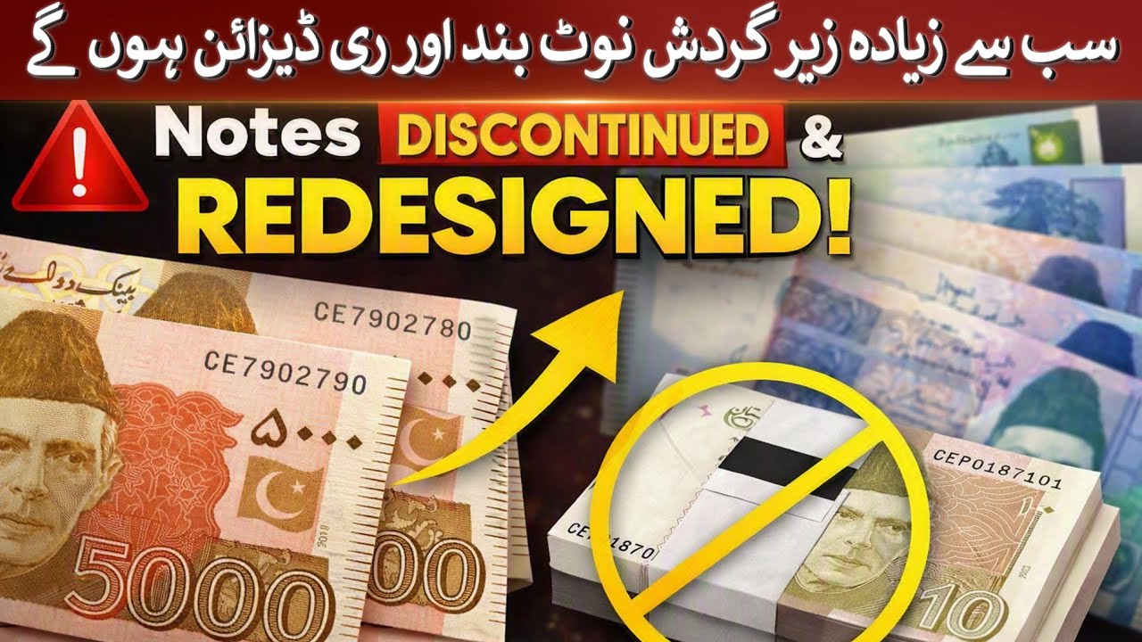 Pakistan's most widely circulated banknotes will be discontinued and redesigned