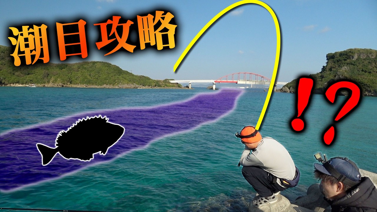 竿が「つ」激流の潮目で大物を狙え ！