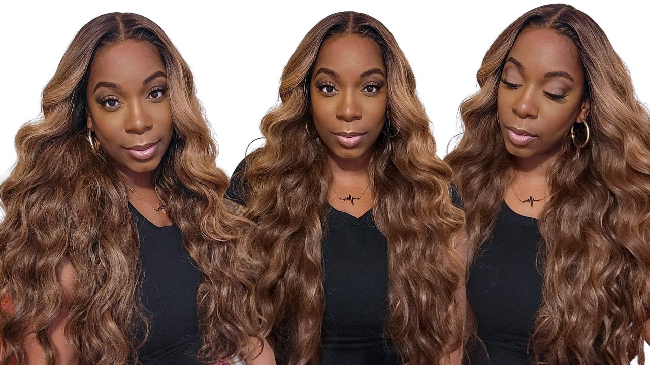 $45 Water Wave 30in Human Hair Dupe EASY Install NO GLUE Blonde Outre SleekLay Part Adelaide Wig