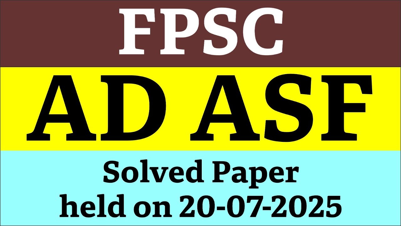 AD ASF Solved Paper held on 20-07-2025 | AD ASF Paper 2025 | Batch-3 | Merit AD ASF