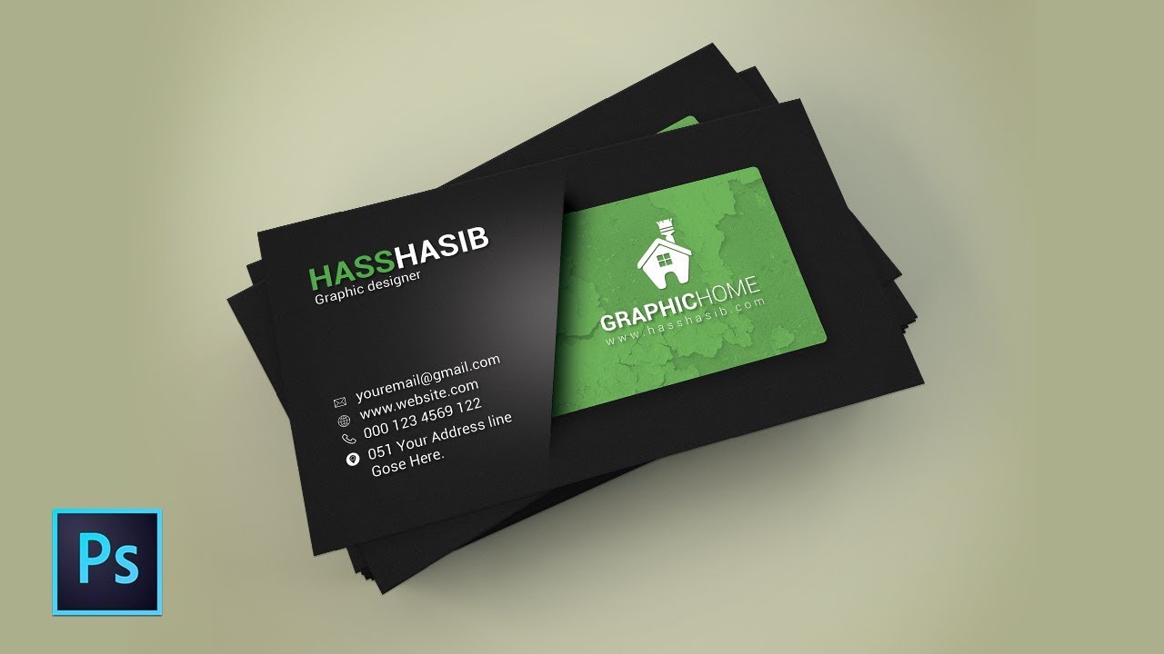 Business card design in Photoshop CC | Business Card Tutorials