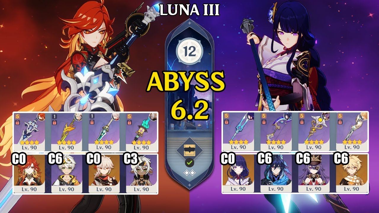 C0 Mavuika Hypercarry & C0 Raiden Overload - F2P Build | Spiral Abyss 6.2 | Genshin Impact 【原神】