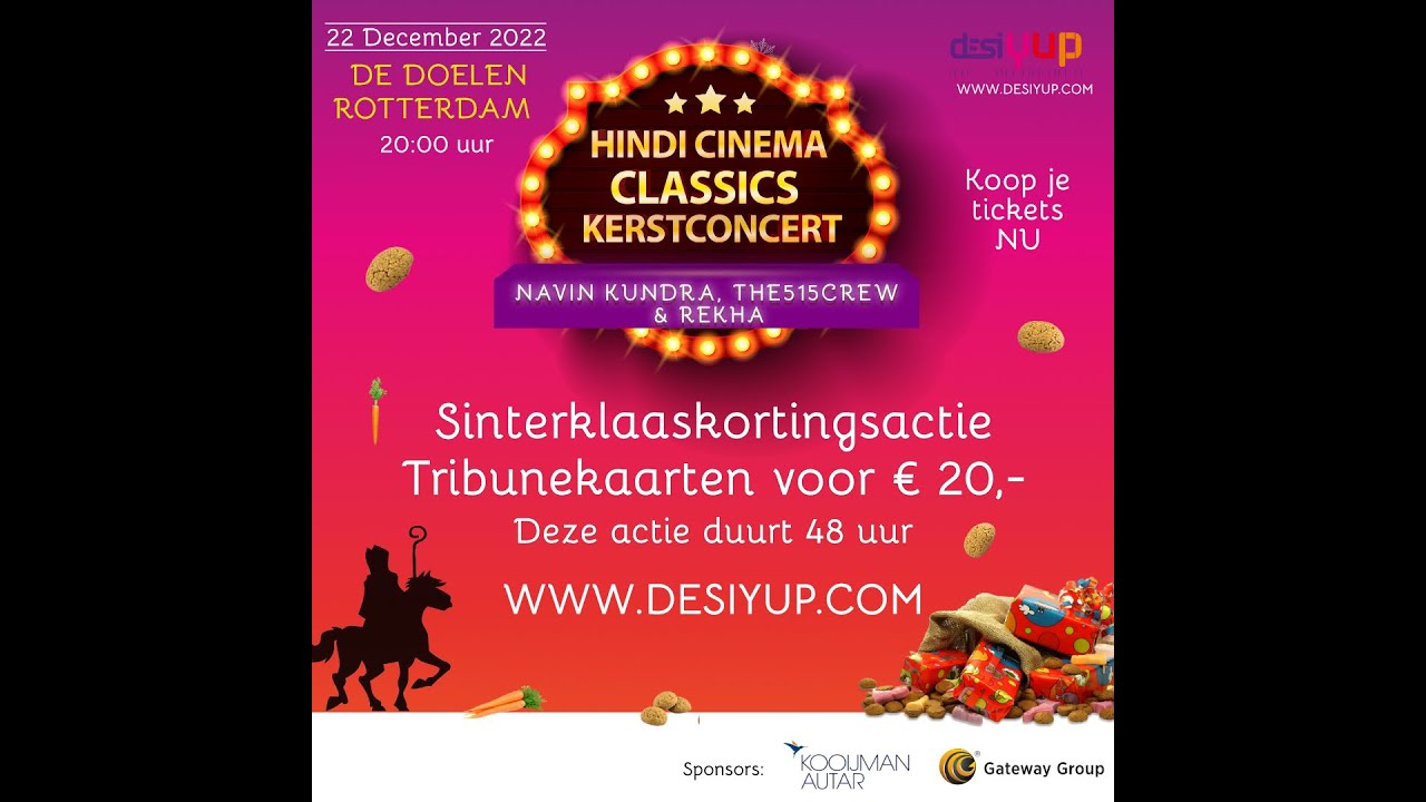 Sinterklaascadeau - Tribunekaarten voor &euro; 20 euro Hindi Cinema Classics