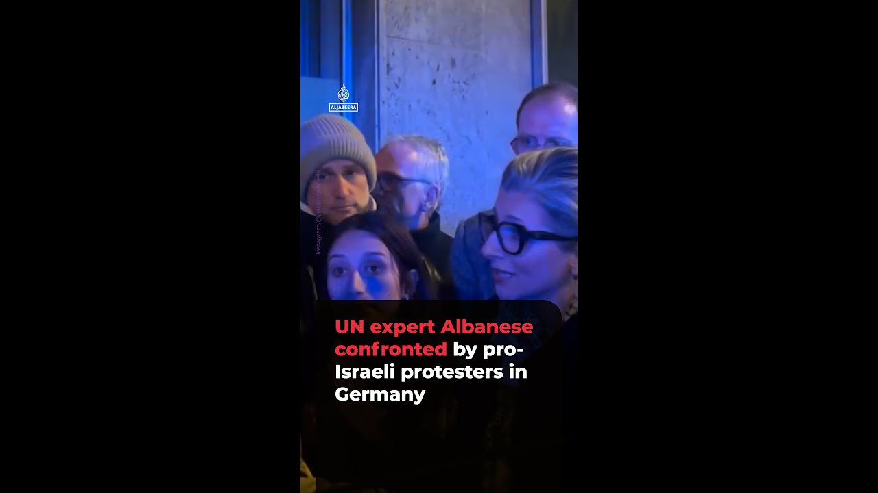 UN expert Albanese confronted by pro-Israeli protesters in Germany | AJ#shorts