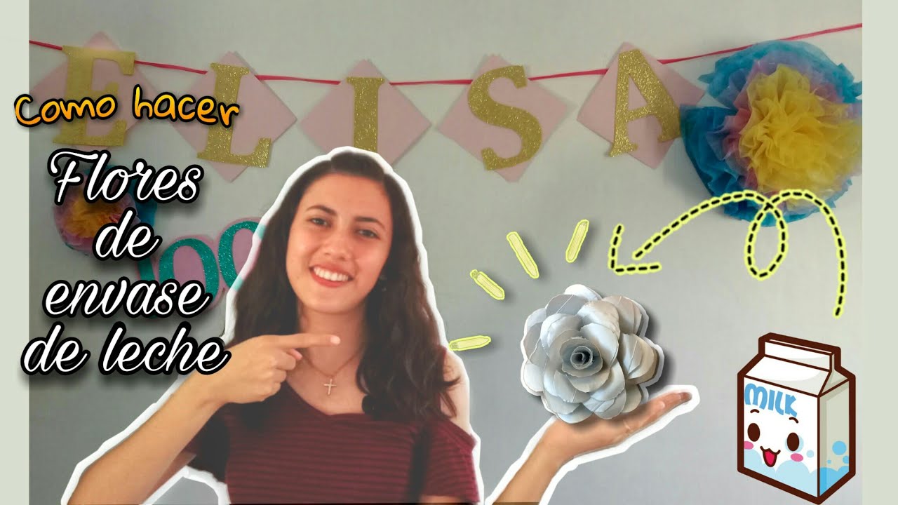 🌟Como hacer flores de envase de leche 🌻🌺 || Tutorial paso a paso