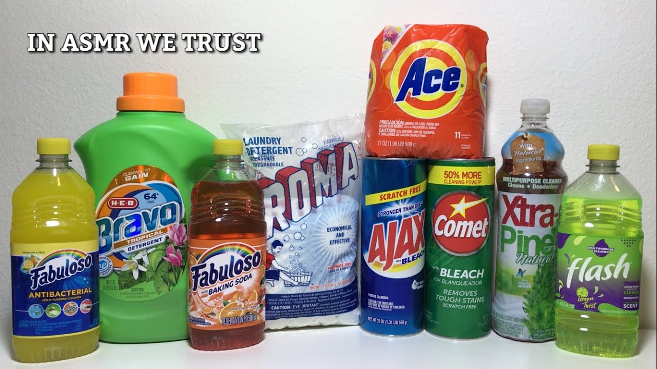 Xtra Pine, Orange Fabuloso, Roma & Ace Powder, Neon Flash, Ajax, & Comet | ASMR