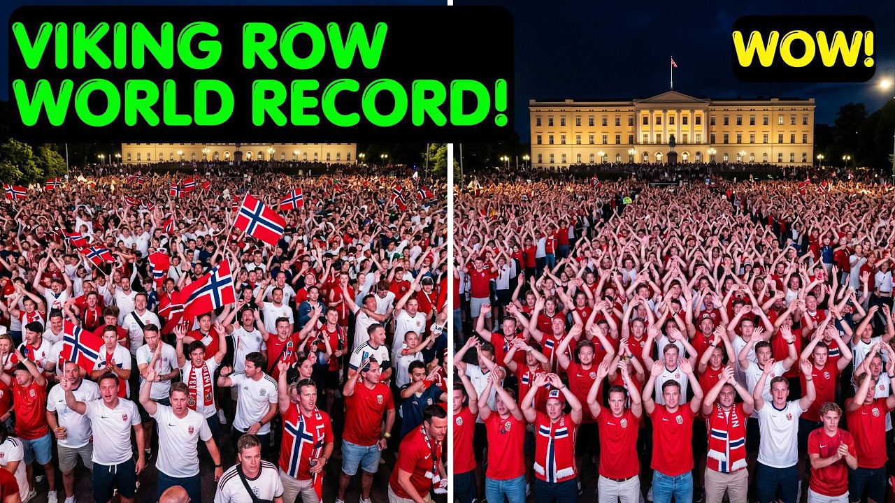 Norway Fans Break WORLD RECORD Viking Row at Royal Palace Oslo| FIFA World Cup France vs Norway