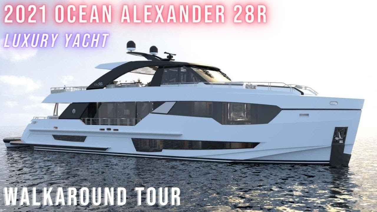 OCEAN ALEXANDER 28R LUXURY YACHT FULL INSIDE TOUR - PALM BEACH BOAT SHOW