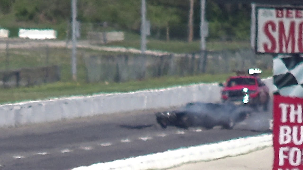 Crash at Import Face Off St. Louis drag racing