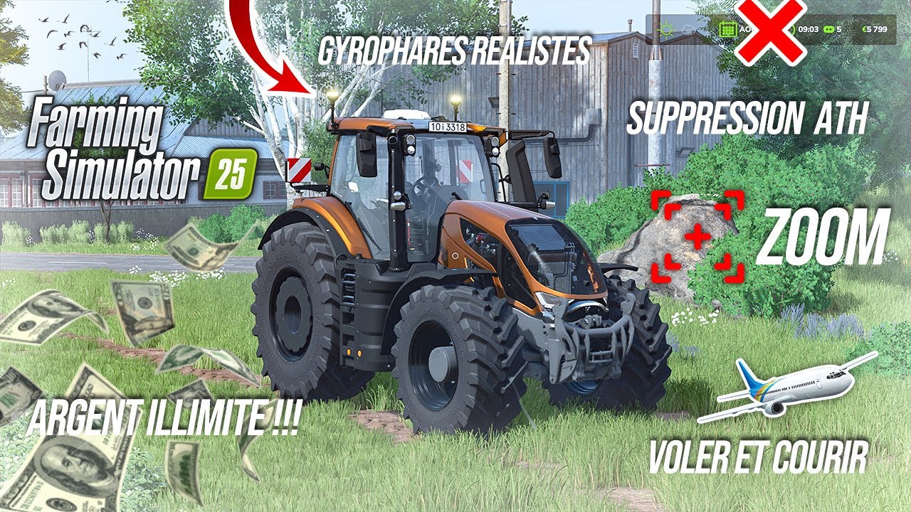 PLEINS D'ASTUCES POUR FS25 ! 🤩 (argent, voler, zoom, gyrophares !)