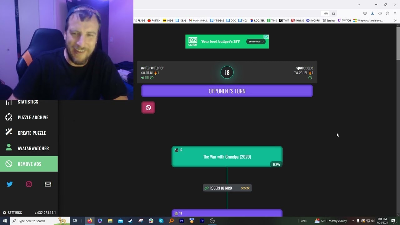 Ernest Trapping In Cine2Nerdle (Stream)