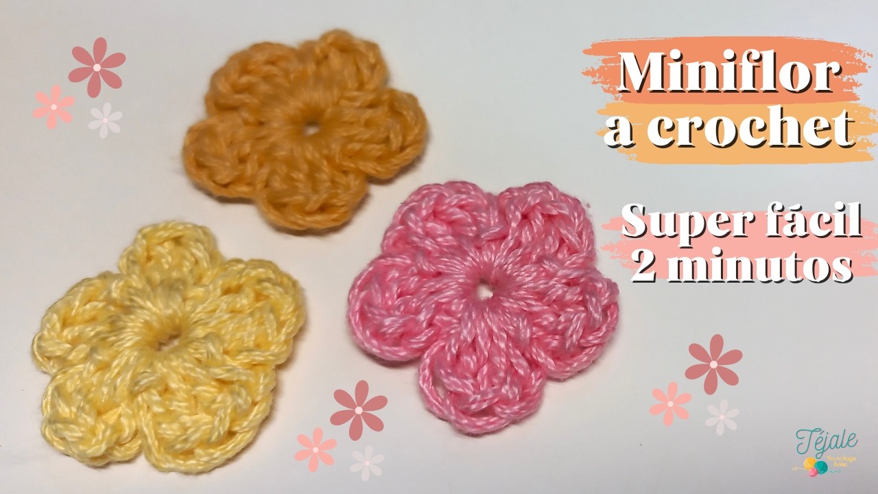 Miniflor a crochet fácil y rápida en 2 minutos