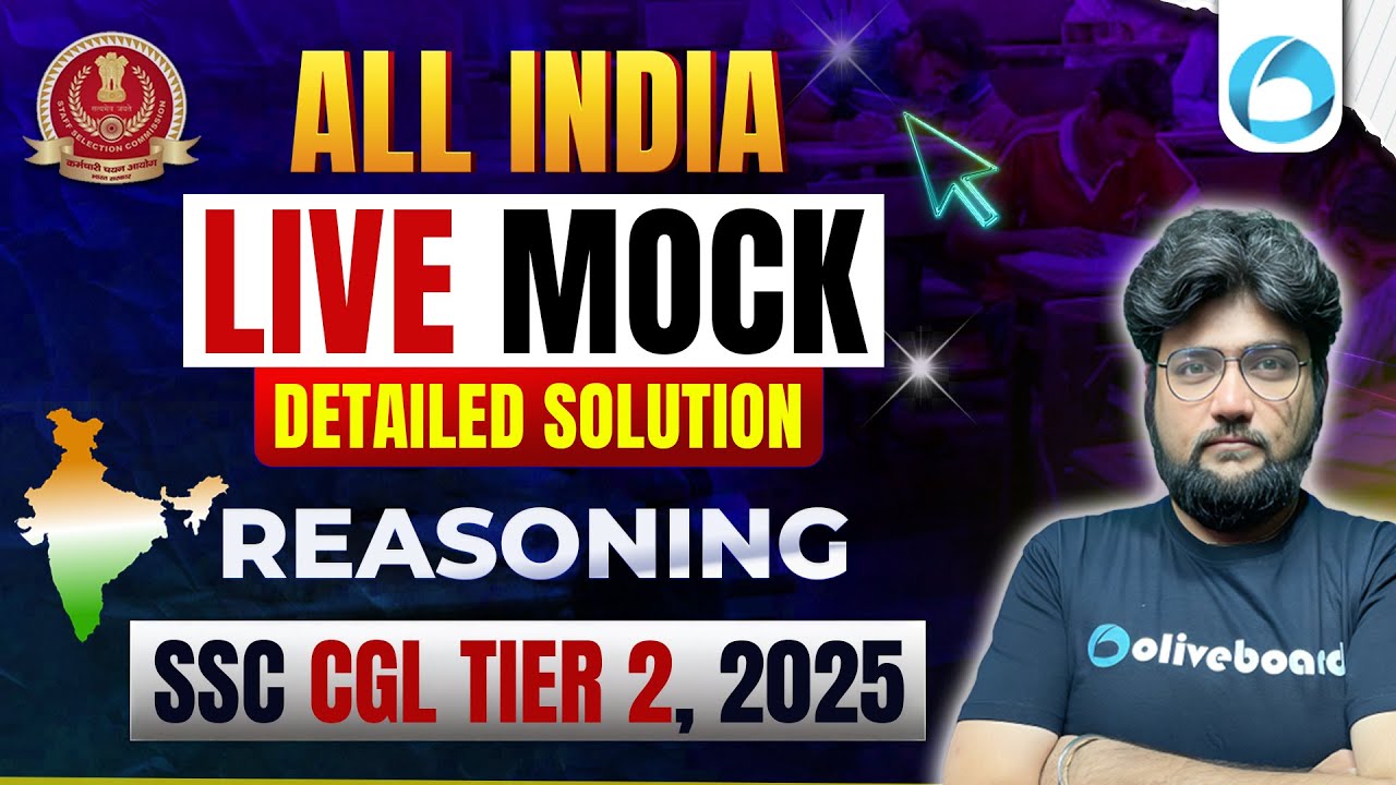 SSC CGL Tier 2 2025 | Reasoning Mock Test | 3 Nov LIVE Solution & Questions | Oliveboard