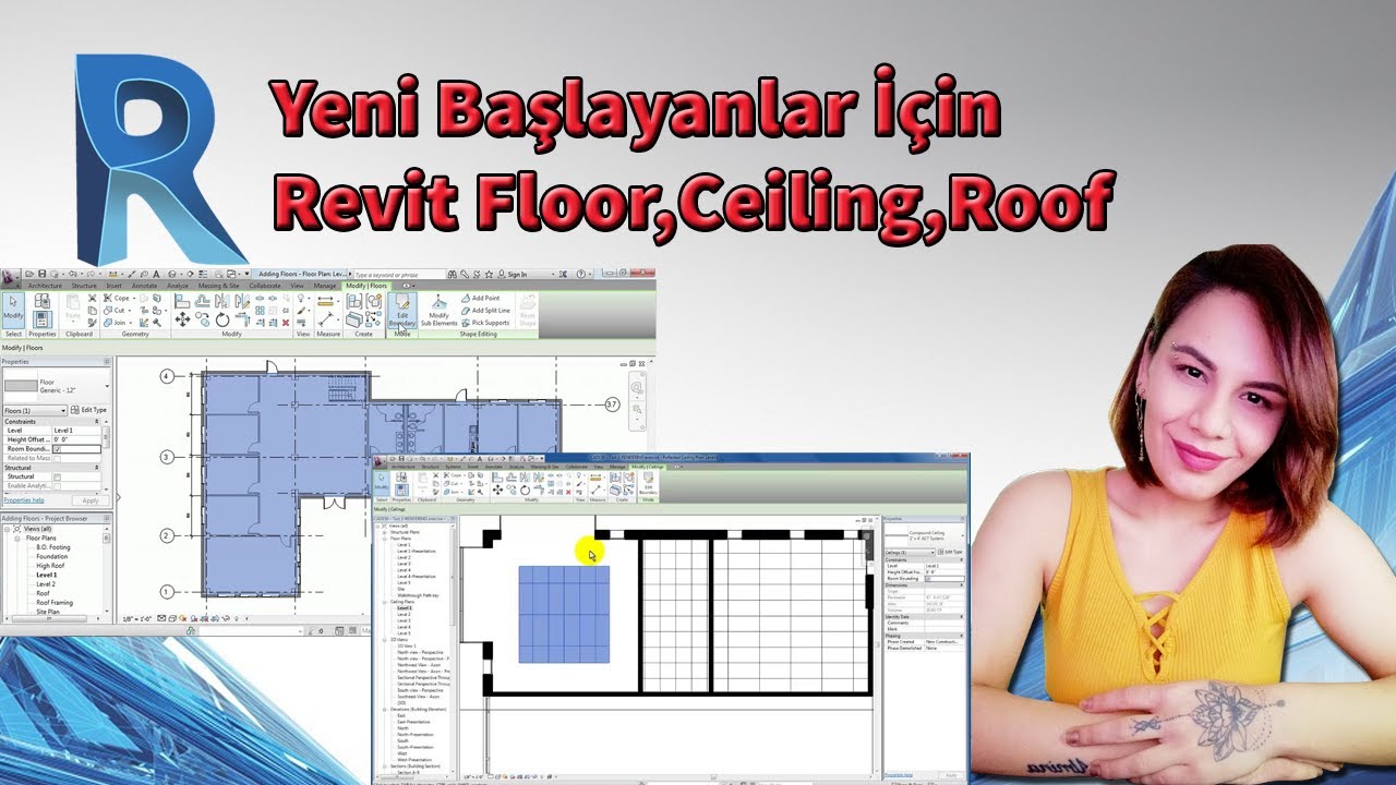 Yeni Başlayanlar İçin - Revit Döşeme , Asma Tavan ve Çatı Çizimi