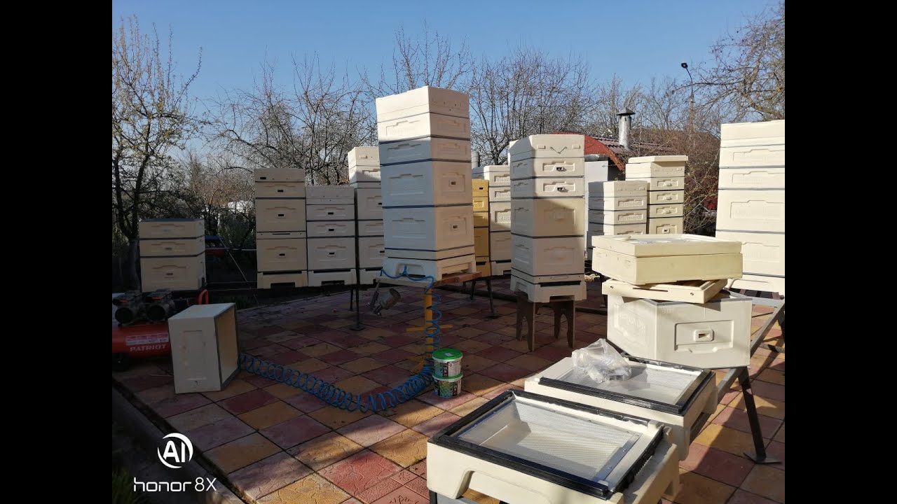 Ульи Bienenhaus покрываю резиновой краской