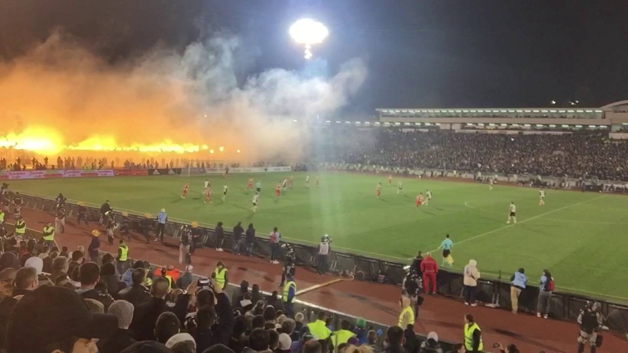 Crazy football fans in Serbia, Belgrade (Partizan:Zvezda)