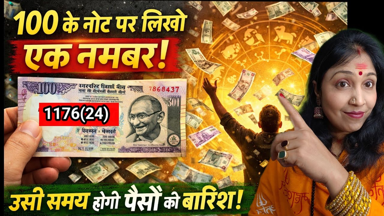 100 के नोट पर ये नंबर लिखो 💸 24 घंटे में पैसा आएगा! (Astrology Secret) #dhanprapti #astrology 