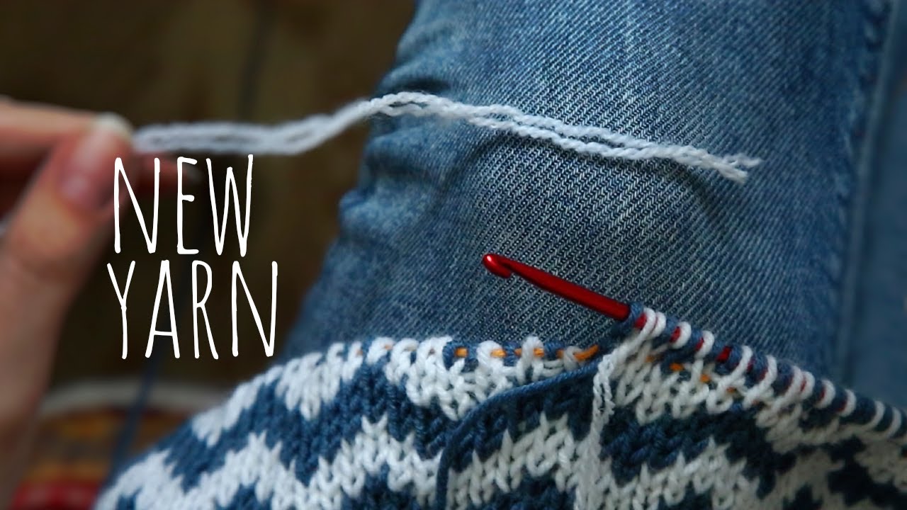 How to Join a New Ball of Yarn - crochet like knitting - knooking