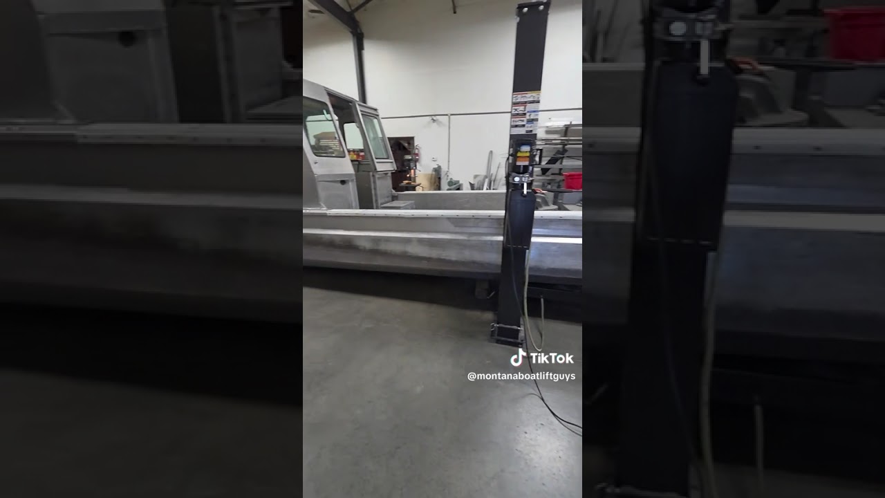 Just gettin a boat on a car lift  #boat #building #garage #aluminum #lift
