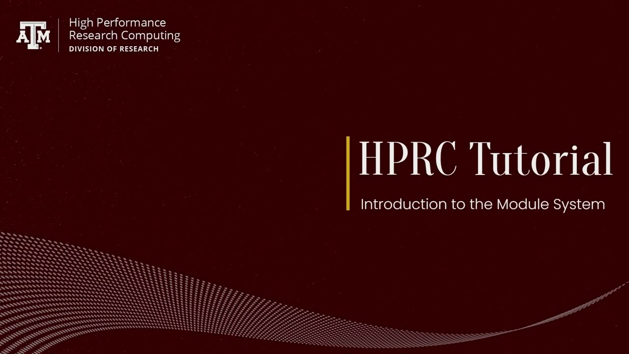 Введение в HPRC: знакомство с системой модулей