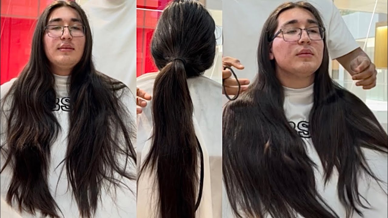 El primer corte de cabello de su VIDA😱 #cambiodelook #haircut #tutorial #asombroso
