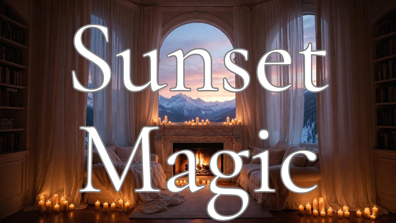 8 Hour Sunset Meditation 🌅✨ | Cozy Fireplace, Calm Mind & Deep Relaxation (Sleep & Healing)
