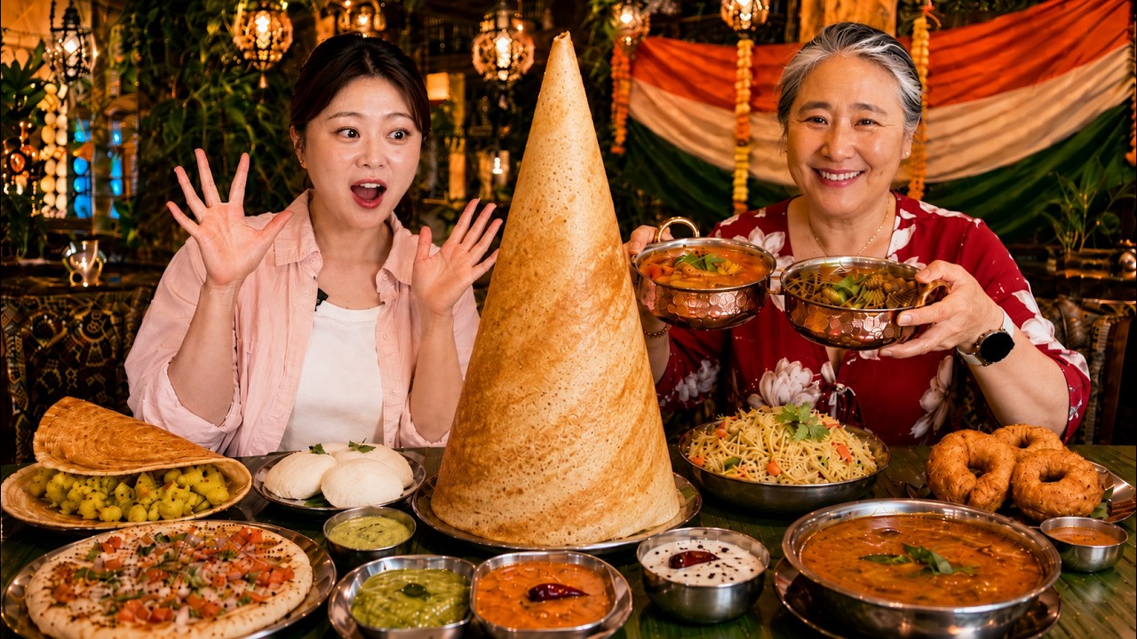 Korean Mom & Gen Z Girl Try South Indian food for the First Time! 🇮🇳🇰🇷