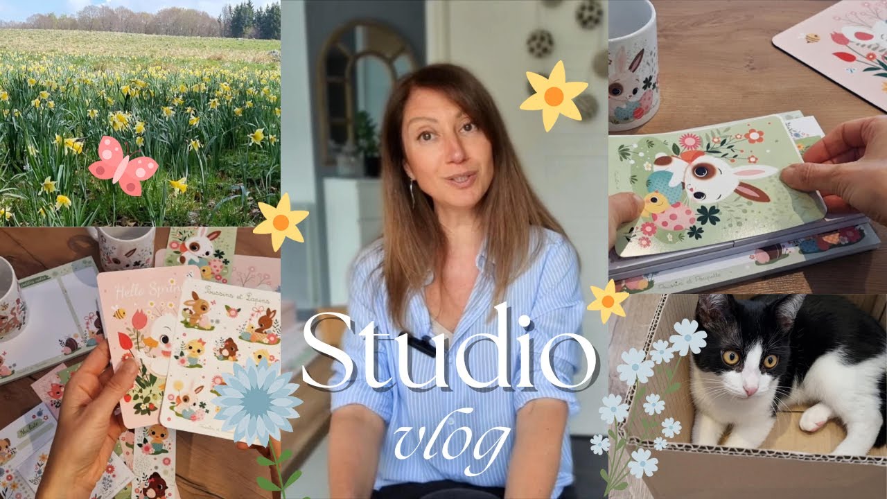 STUDIO VLOG ILLUSTRATRICE  N°14 🌷🌼 Collection d’été en préparation & vacances ressourçantes🌷🌼